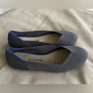 Rothy's The Flat Rounded Toe Slip On Ballet Flats Navy Blue size 8.5